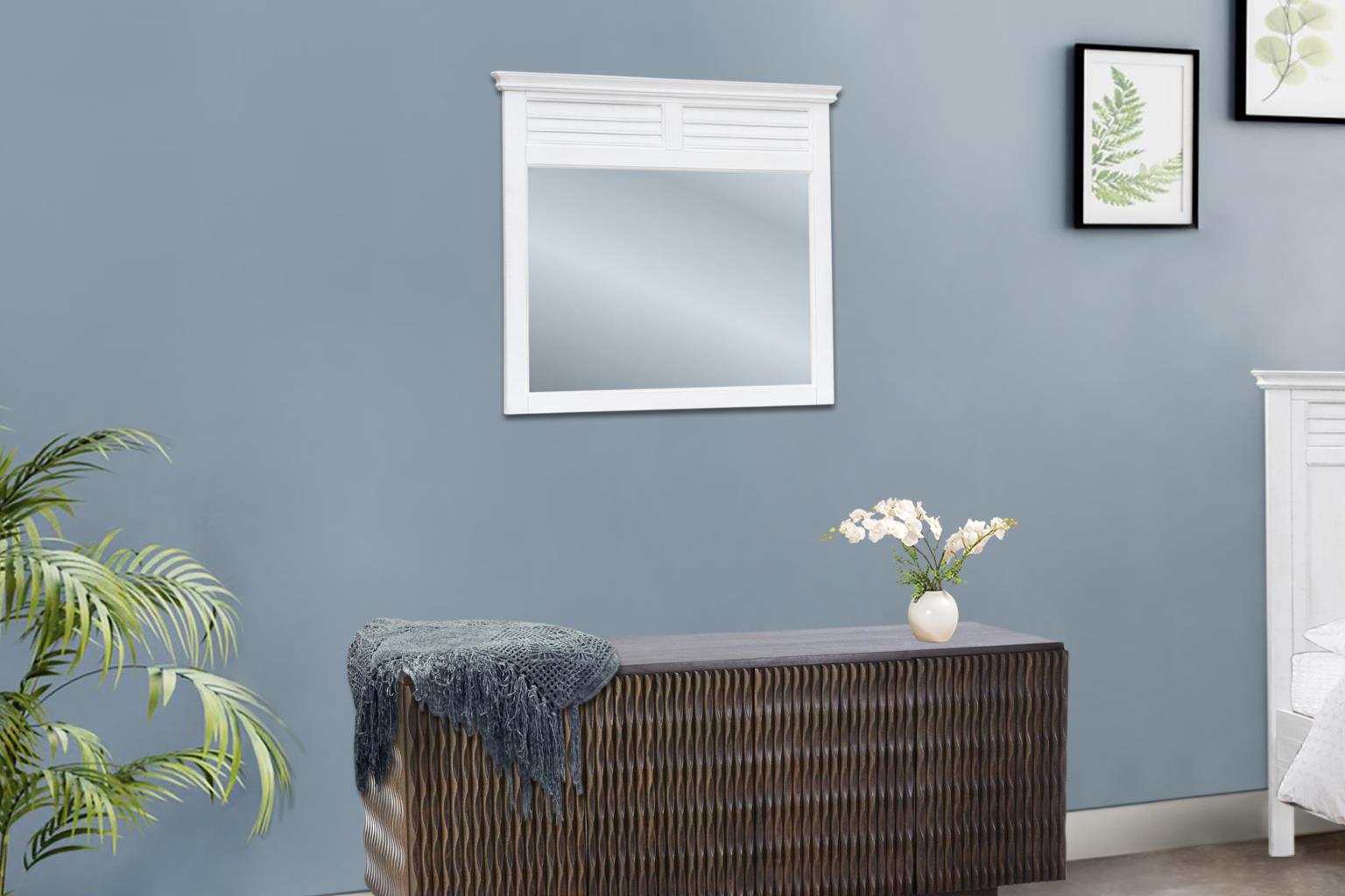 Brockton Shutter Mirror (Balearic White)