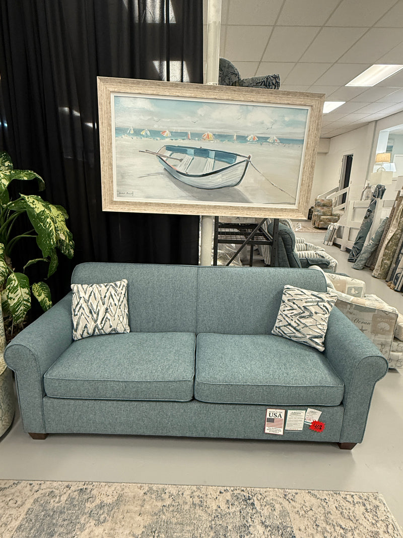 Custom 2 Cushion Sofa w/Pillow Pair
