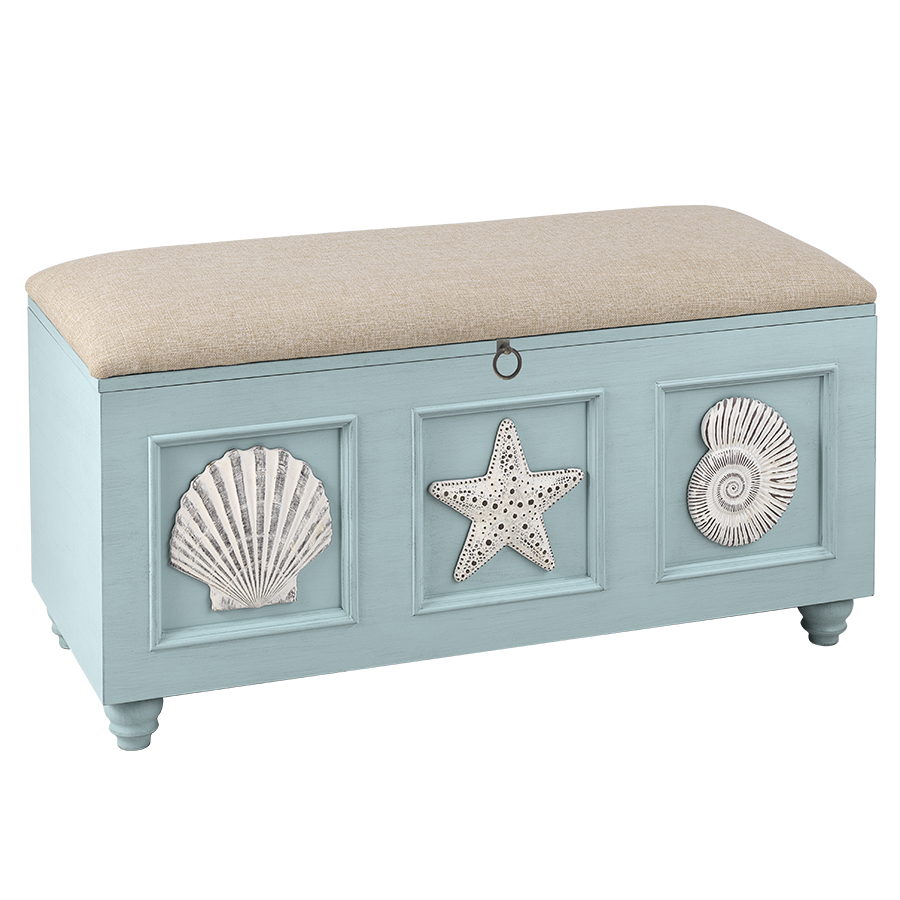 Padre Island Bench Chest Glacier Blue