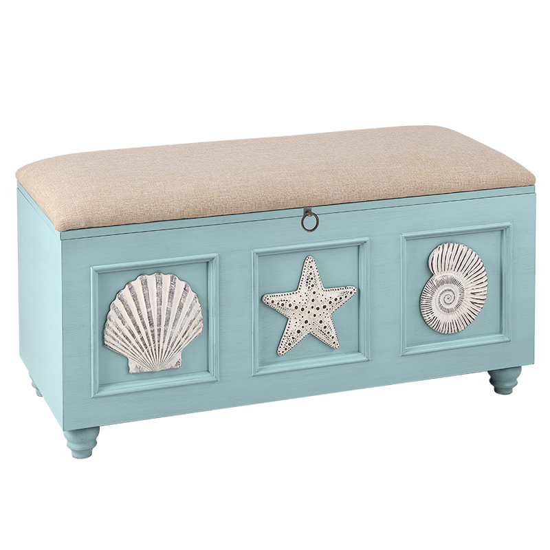 Padre Island Bench Chest Glacier Blue