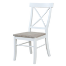 Dining Chair White with French Gray Seat