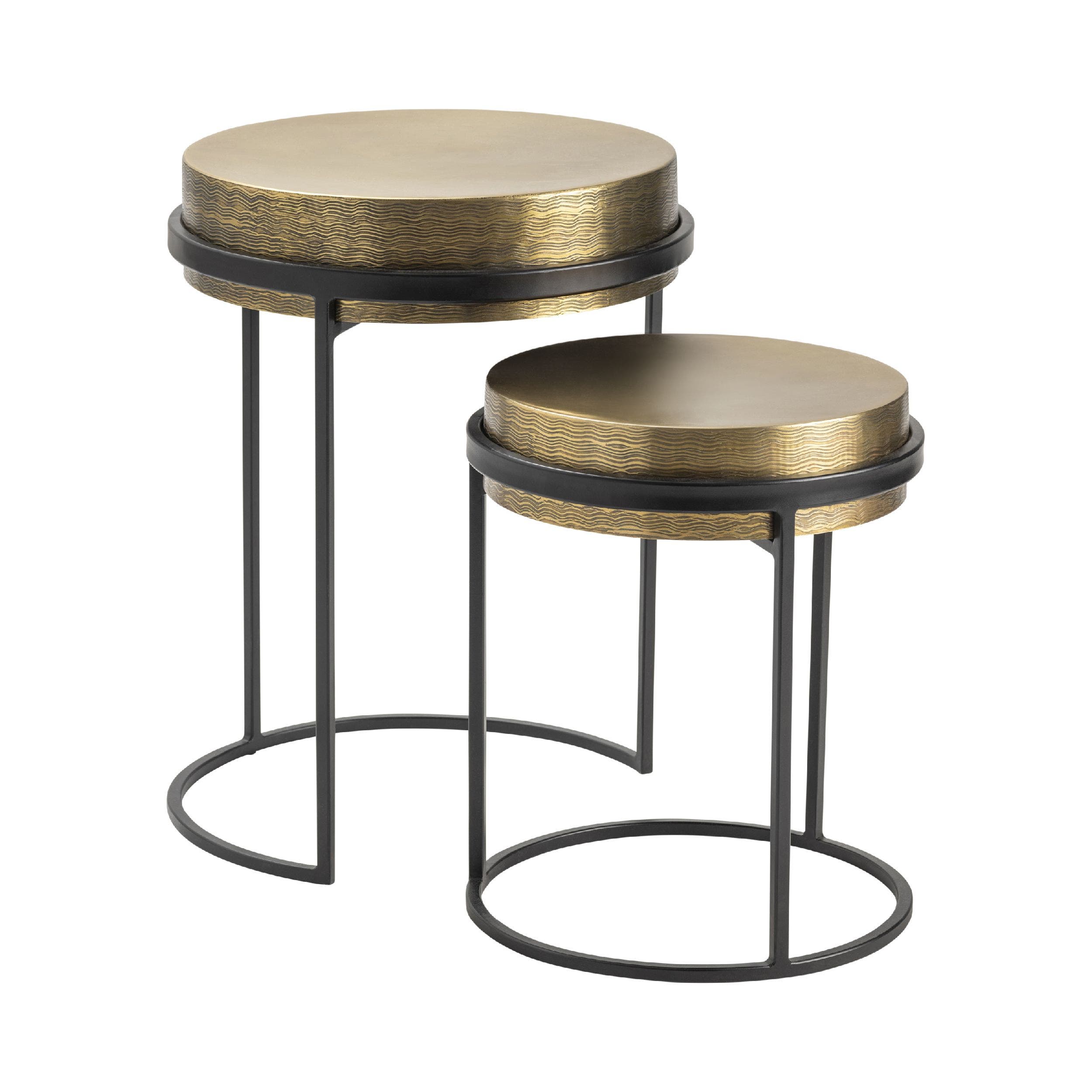 Hudson Textured Brass Nesting Tables