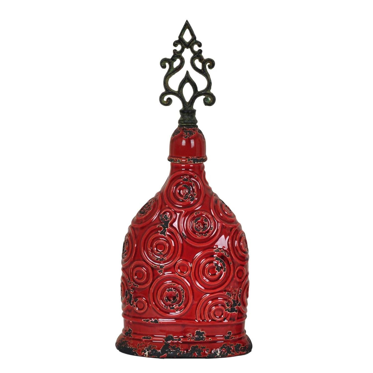 Large Circles Finial Vase