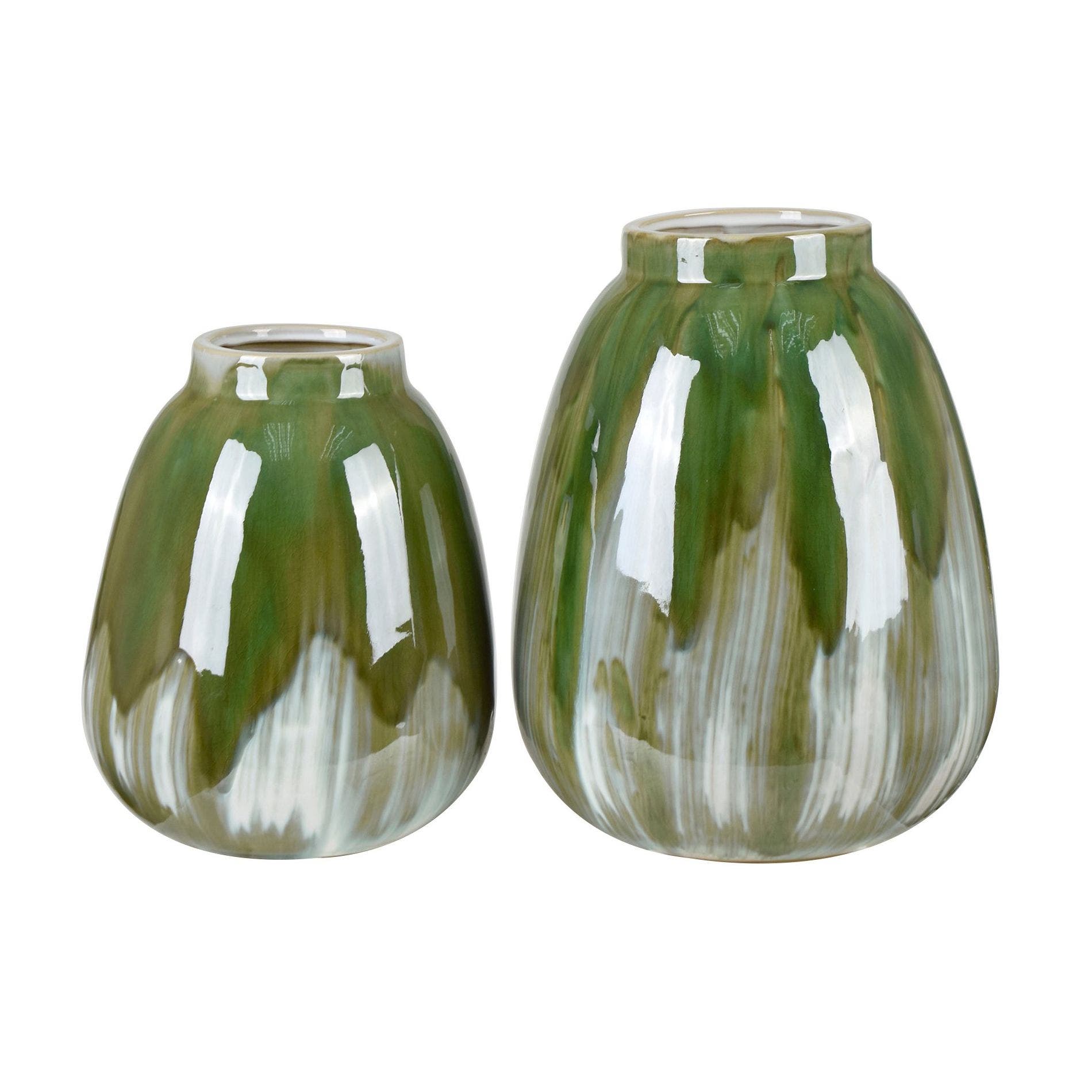 Green Cluett Vases