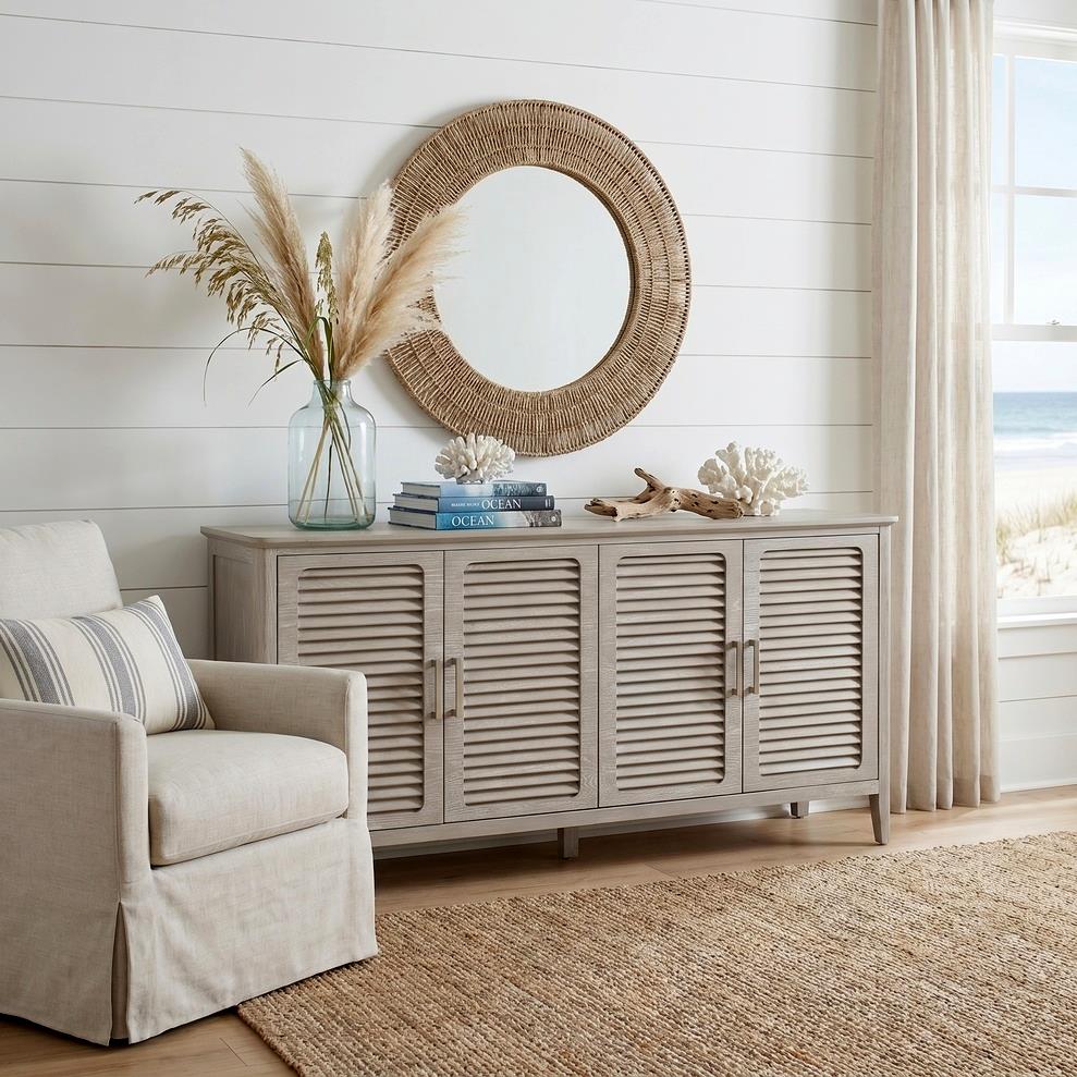 Cape May 4-Door Credenza. Glazed Driftwood Finish