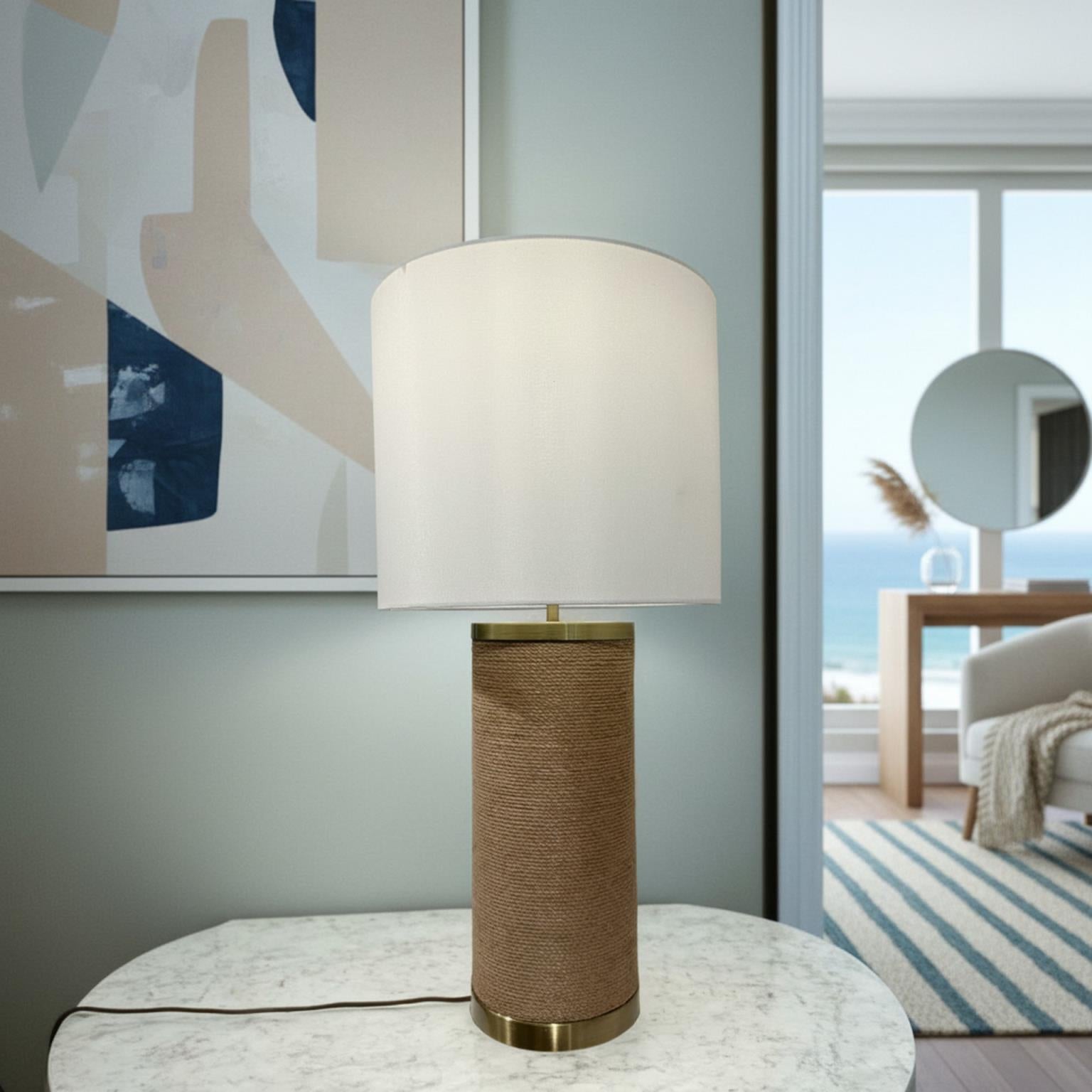 Catalina, 28" Rope Table Lamp (2pk). Natural and Gold finish