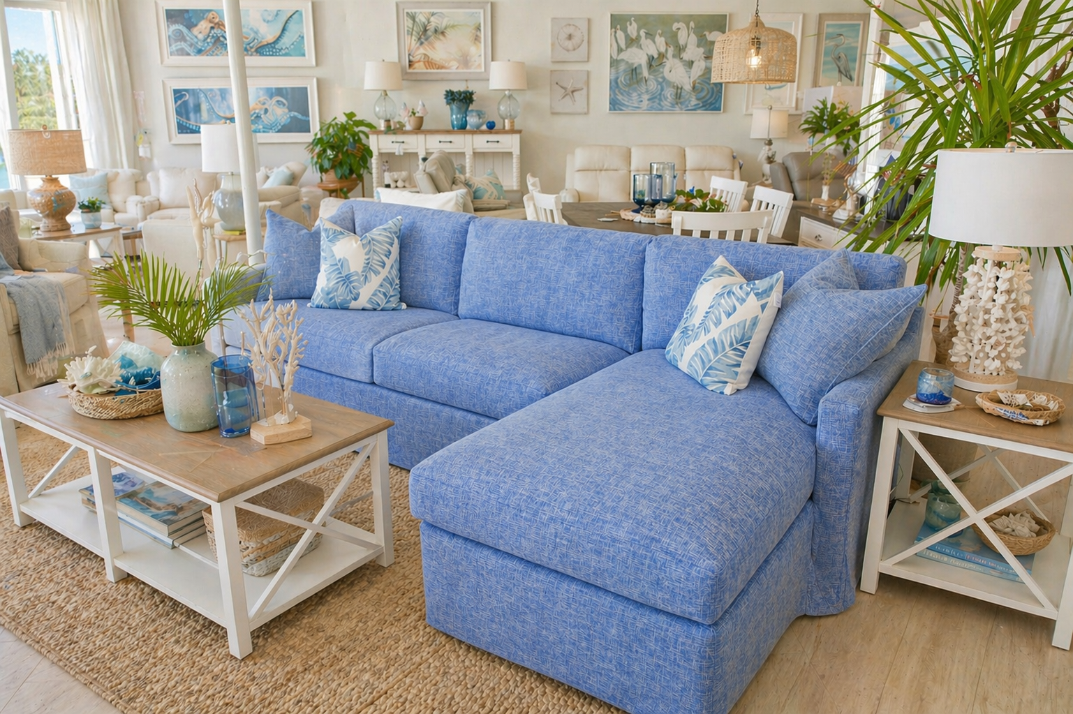 Luxury Depth Slipcover Sectional w/ Chaise