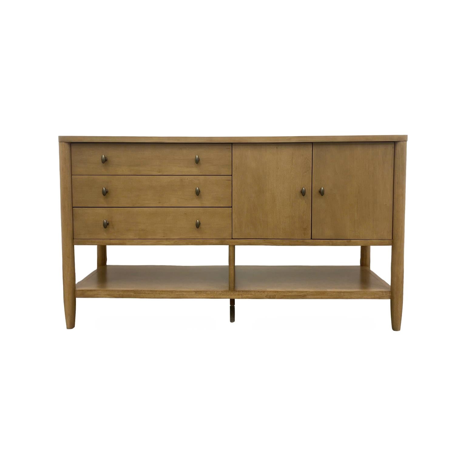 Chatham Credenza w/ Silver Tray. Warm Maple Finish