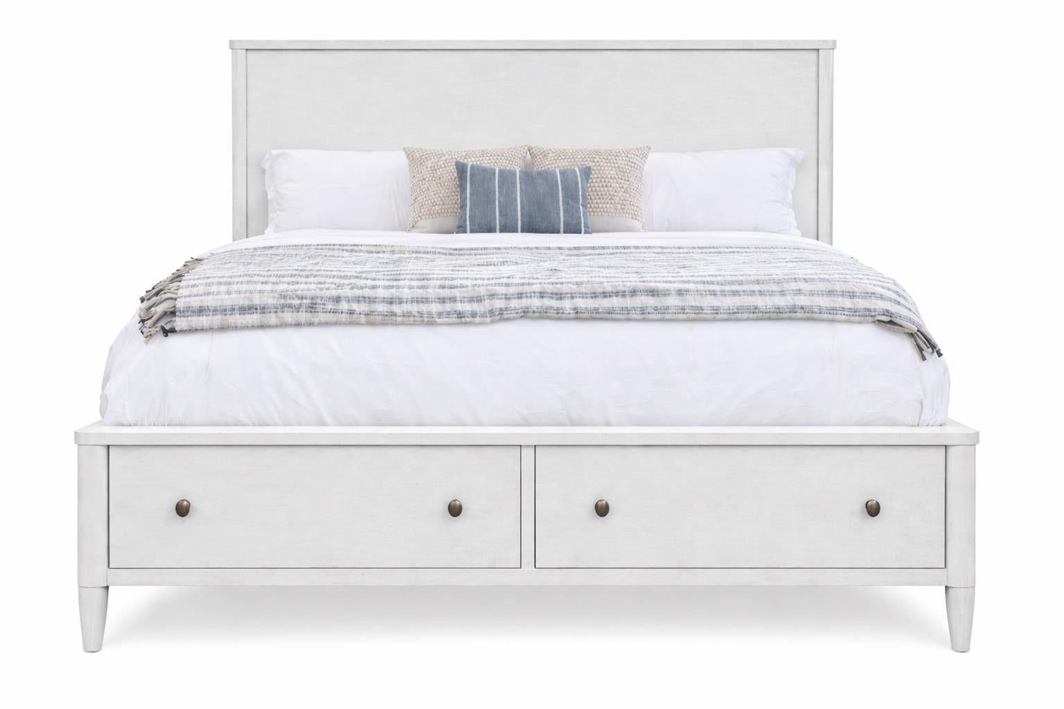 Chatham Tall King Storage Bed Complete. Fresh White Finish