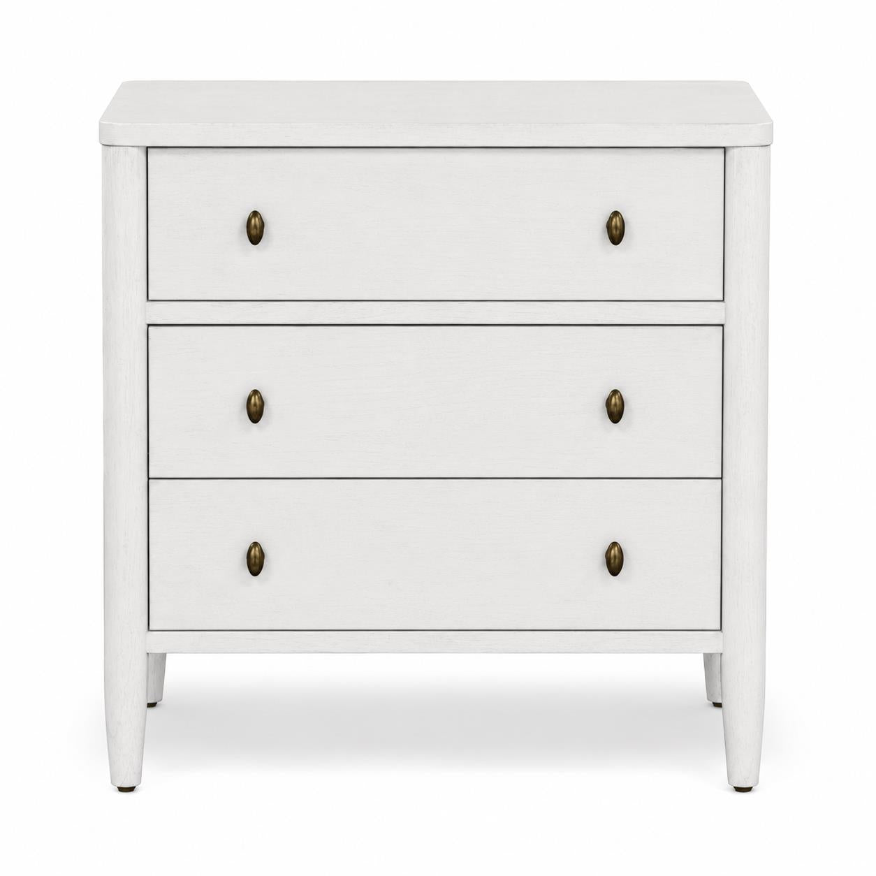 Chatham 3 Drawer Nightstand w/ Power and USB A+C. Fresh White Finish