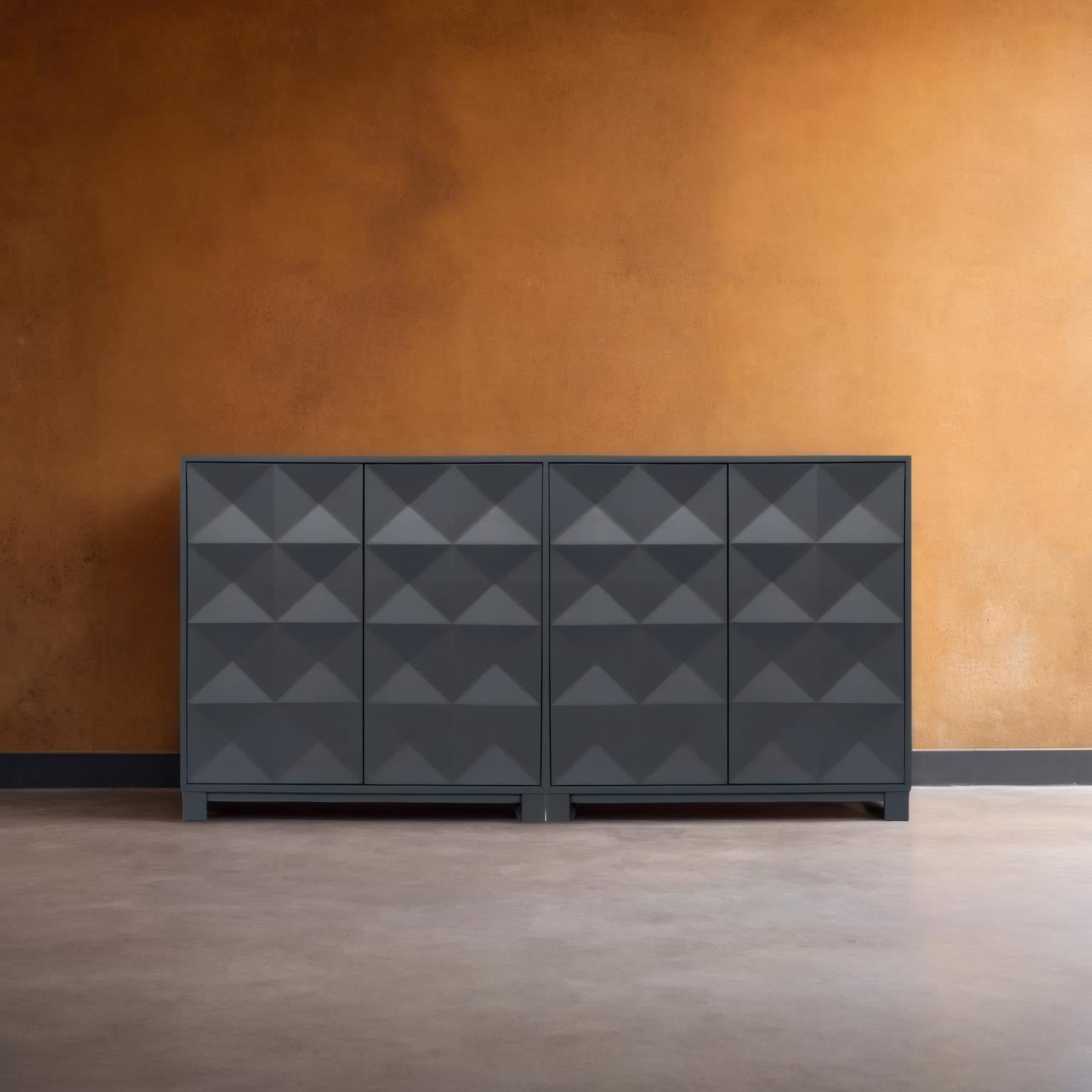 Chelsea 2-Door Bunching Credenza. Steel Blue finish