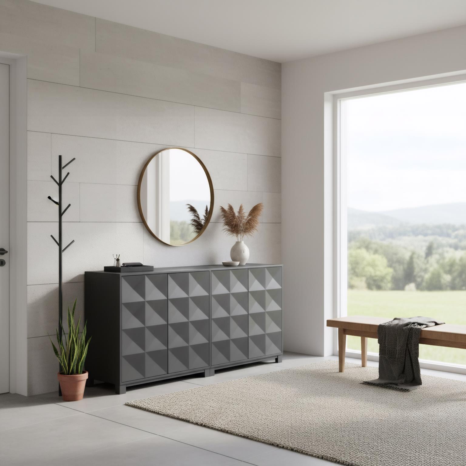 Chelsea 2-Door Bunching Credenza. Steel Blue finish