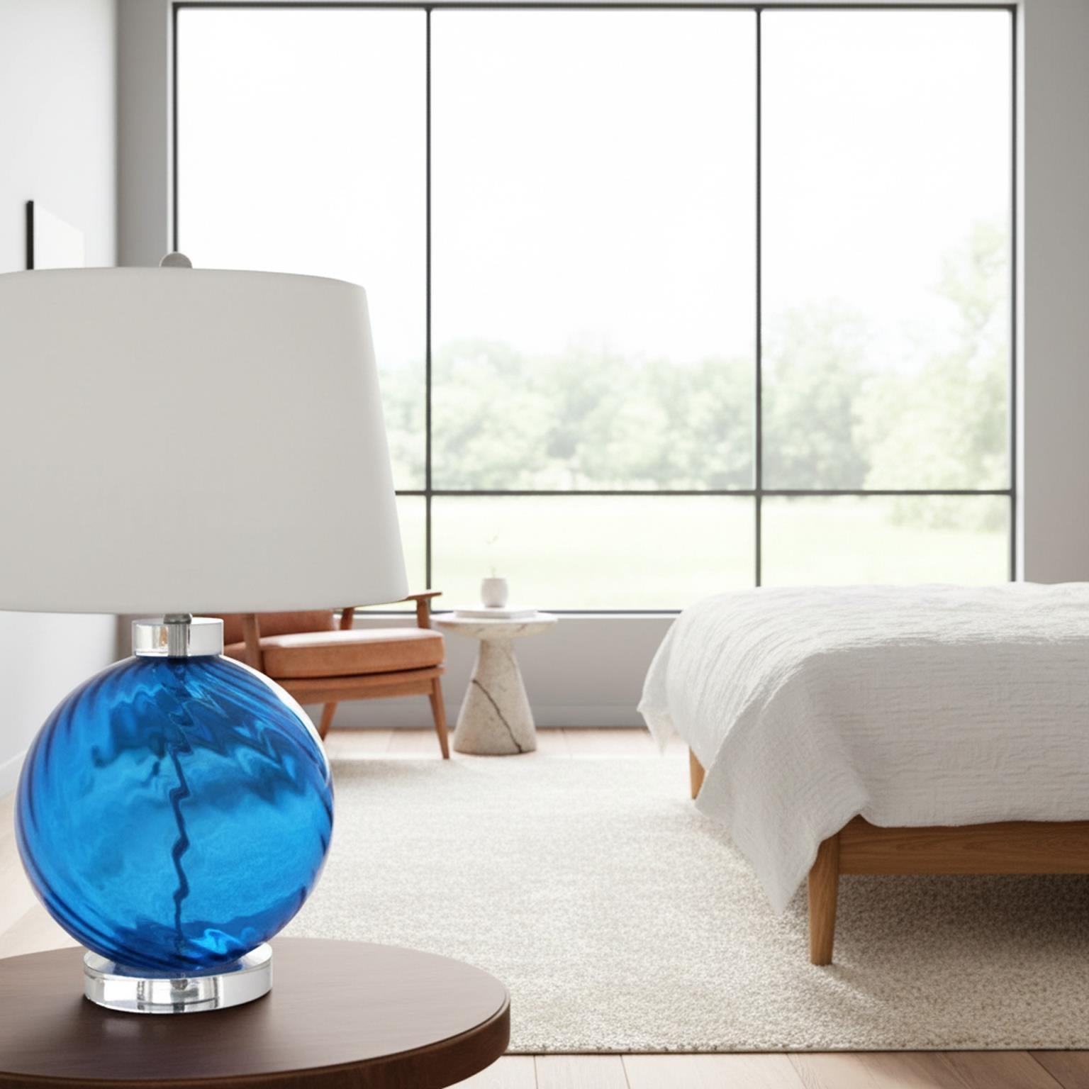 Clarity, 28" Cobalt Blue Glass Table Lamp, sold as 1 pack