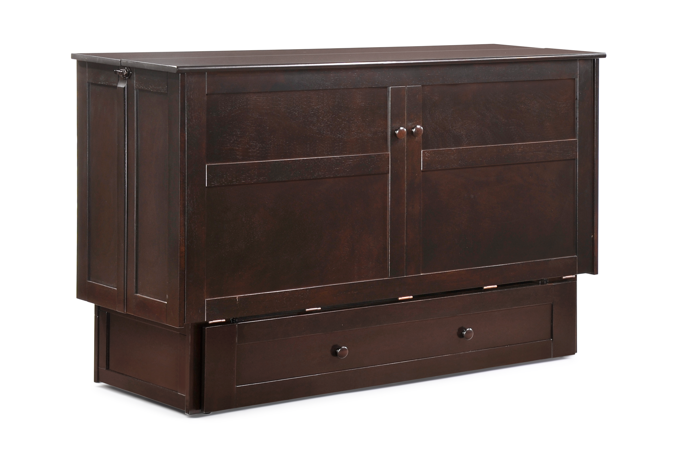 Newport Murphy Cabinet Bed in Dark Chocolate, cabinet closed | Atlantic Fine Furniture, Melbourne FL