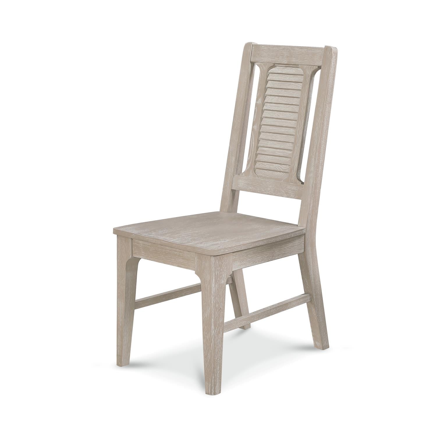 Cape May Shutter Back Side Chair Wood Seat (2pk). Glazed Driftwood Finish