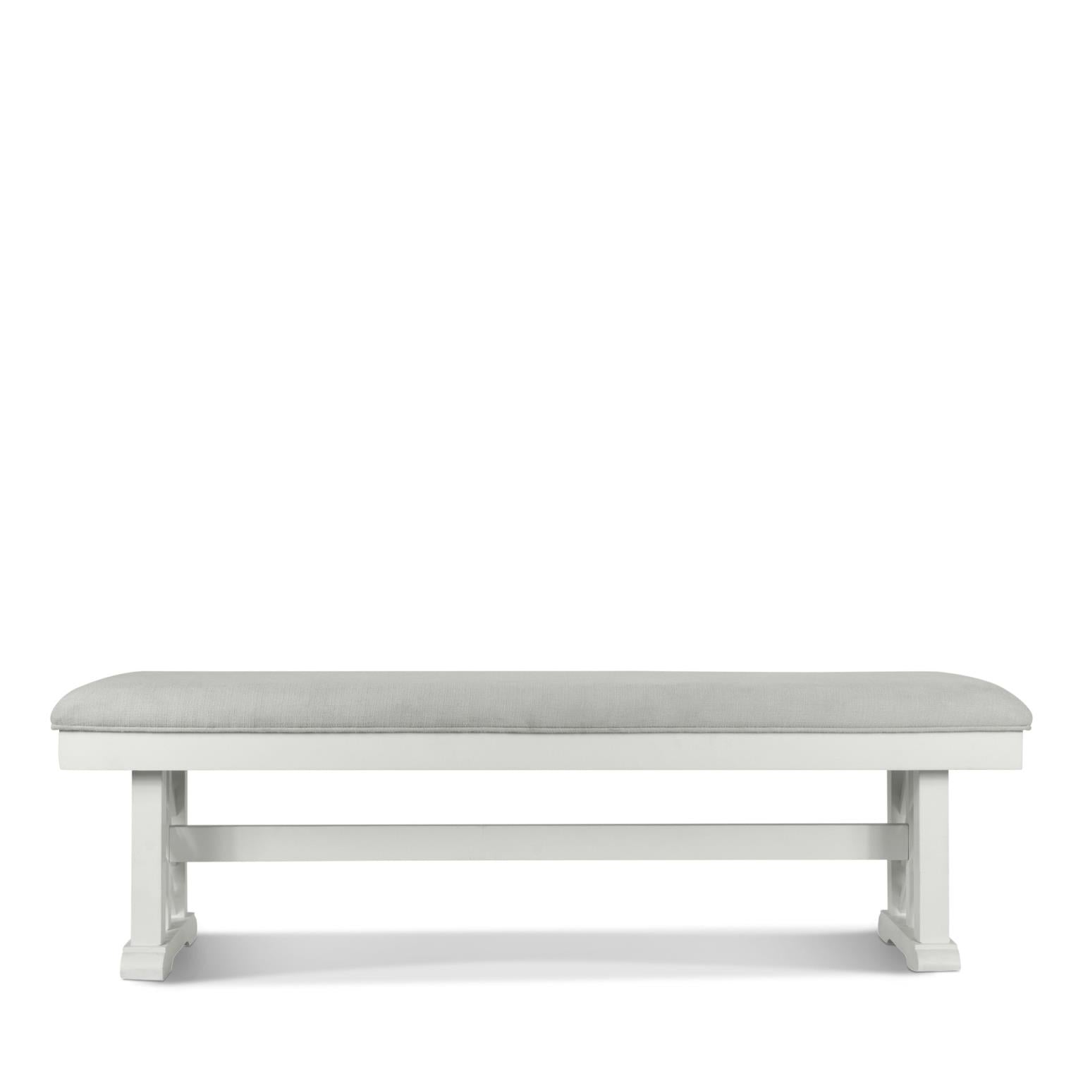 Miramar Bench (62"). Sand and Stark White Finish