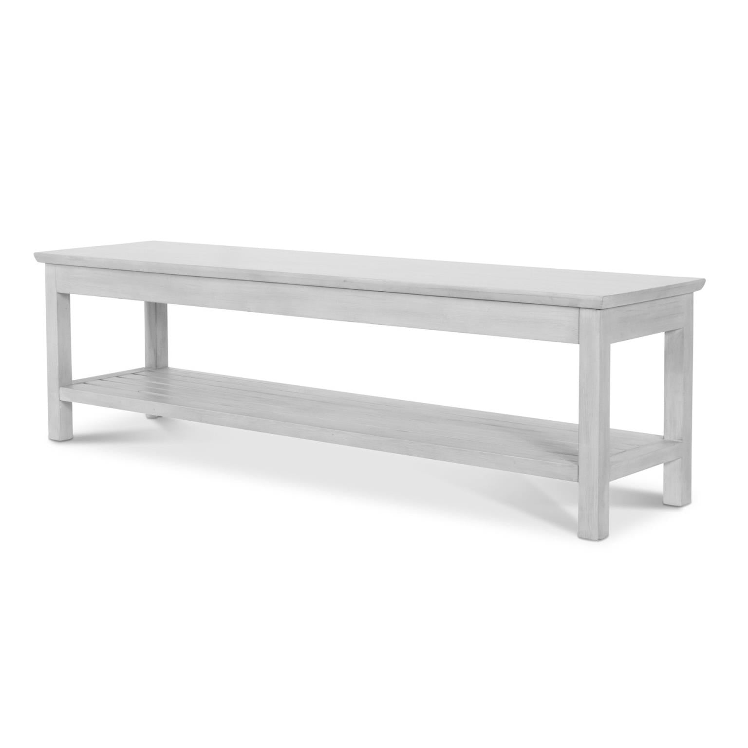 Geneva Bench. Distressed White Finish