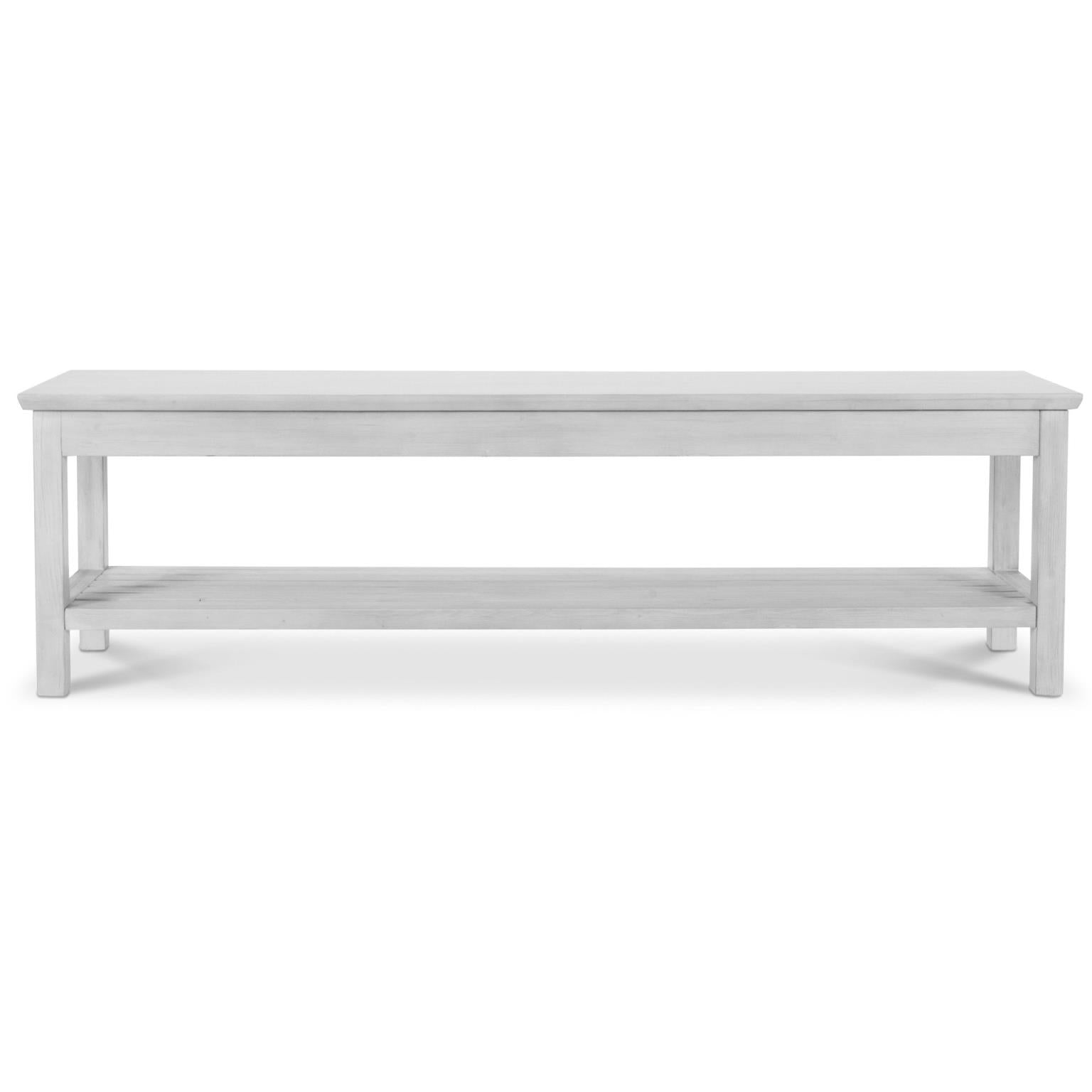 Geneva Bench. Distressed White Finish