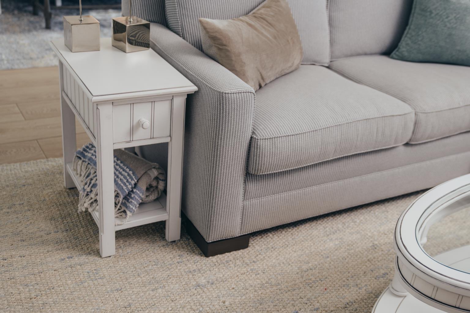 Monaco Chairside Table Blanc Finish