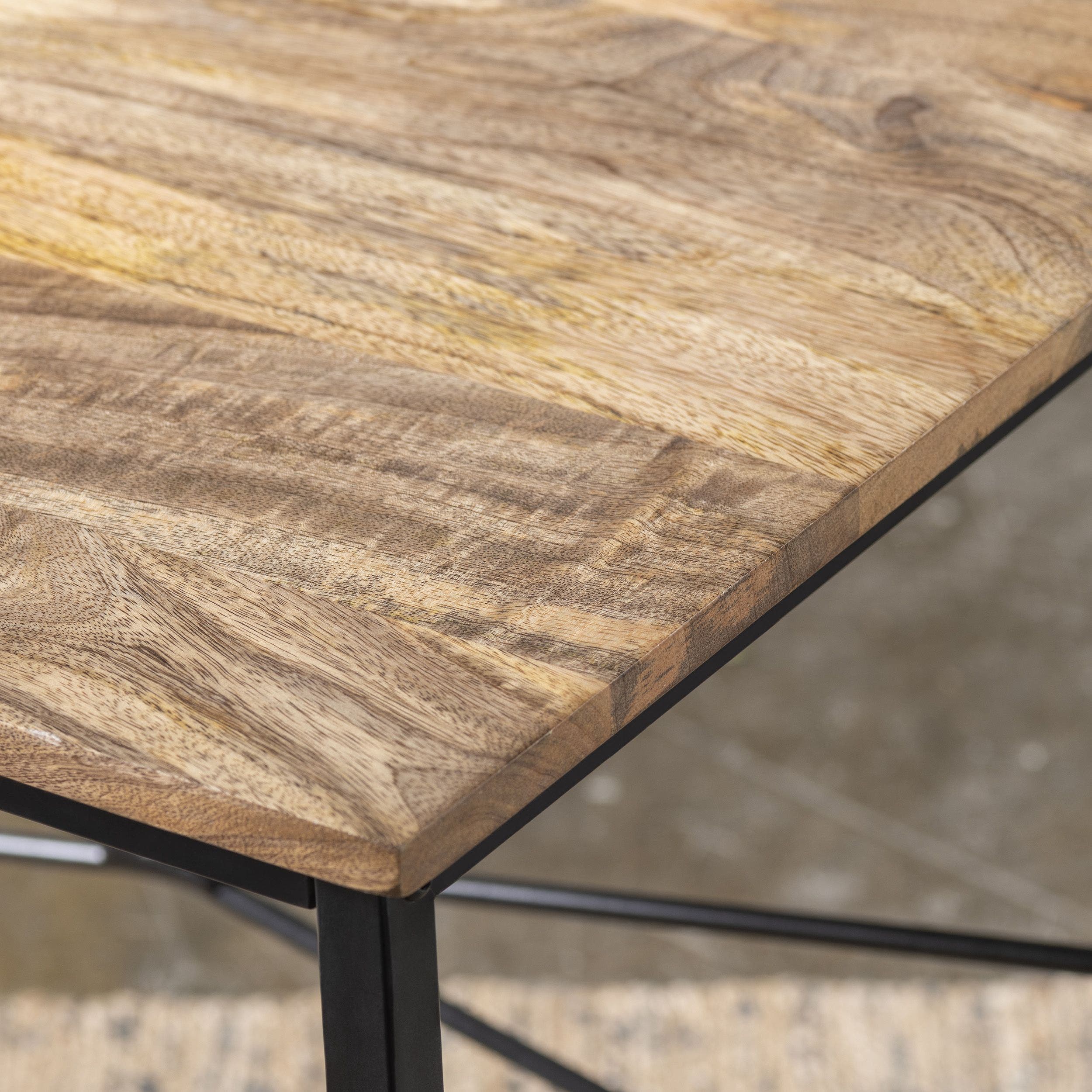 Erik Solid Mango and Iron Writing Desk - Image 3