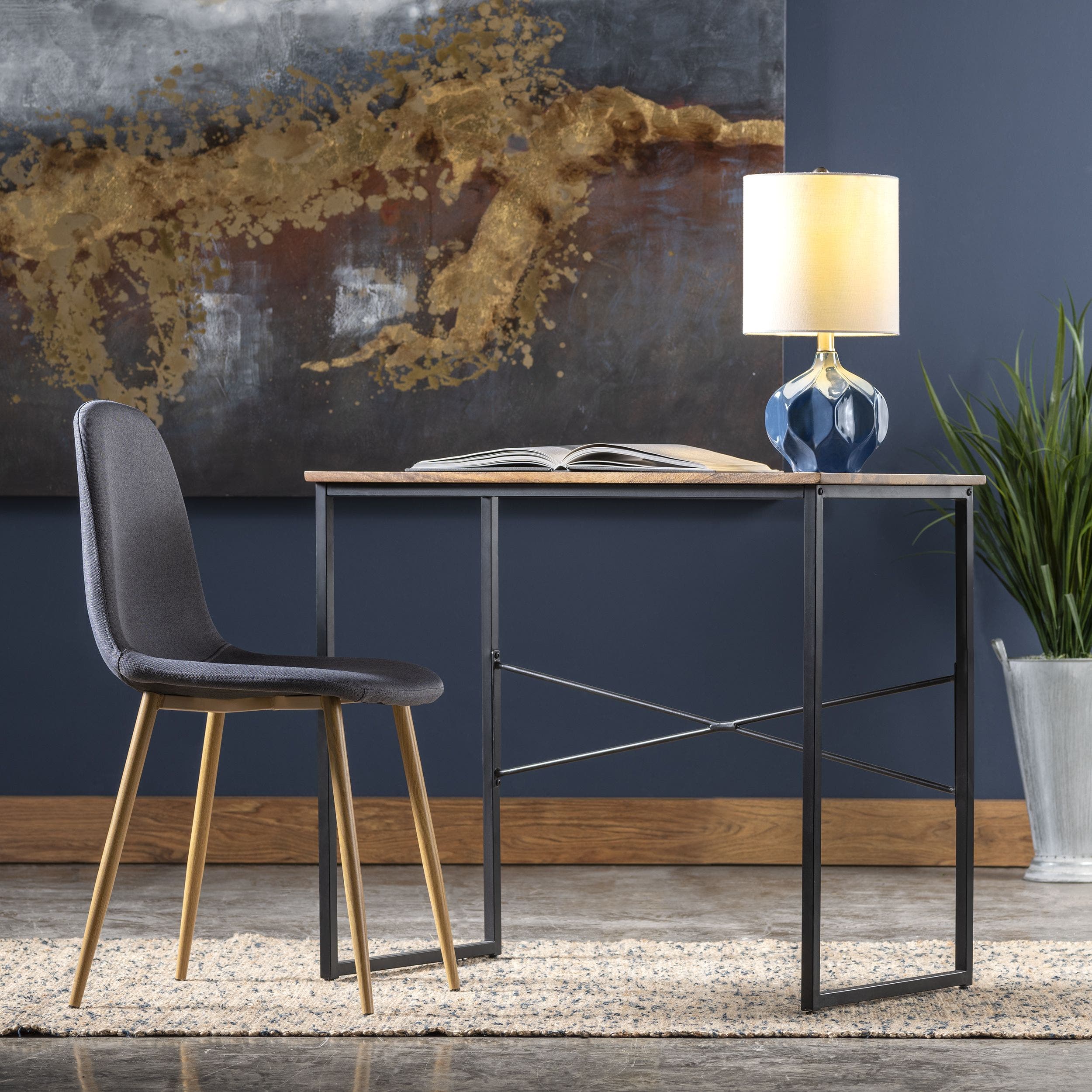 Erik Solid Mango and Iron Writing Desk - Image 4