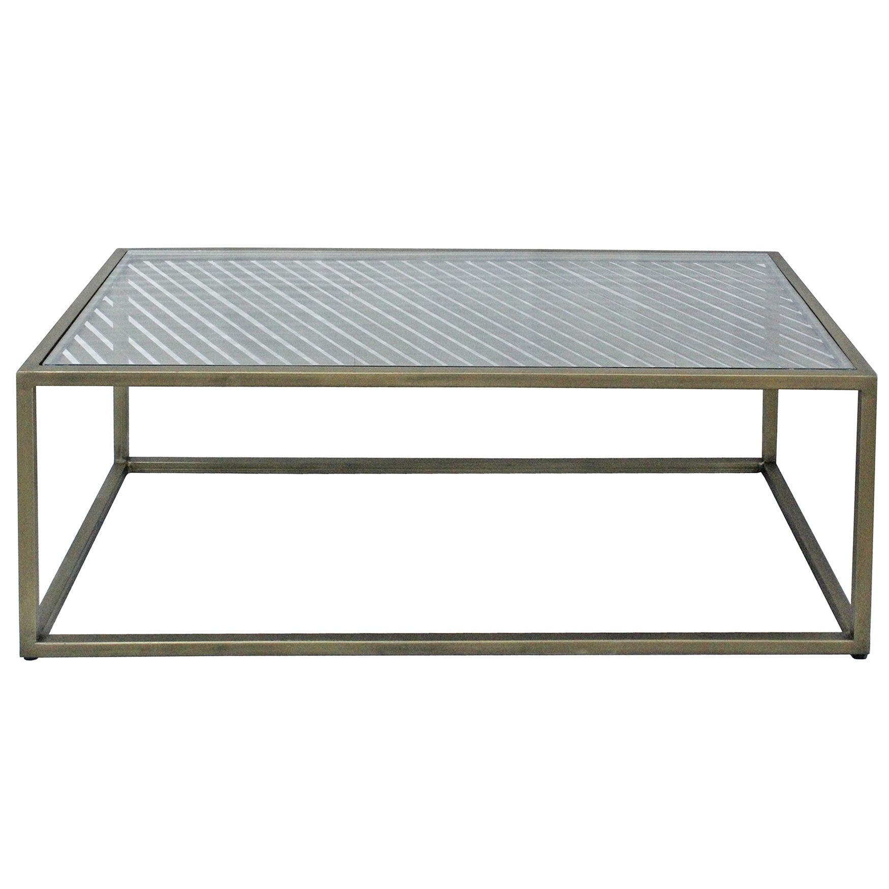 Christian Rectangular Iron & Glass Cocktail Table - Image 3