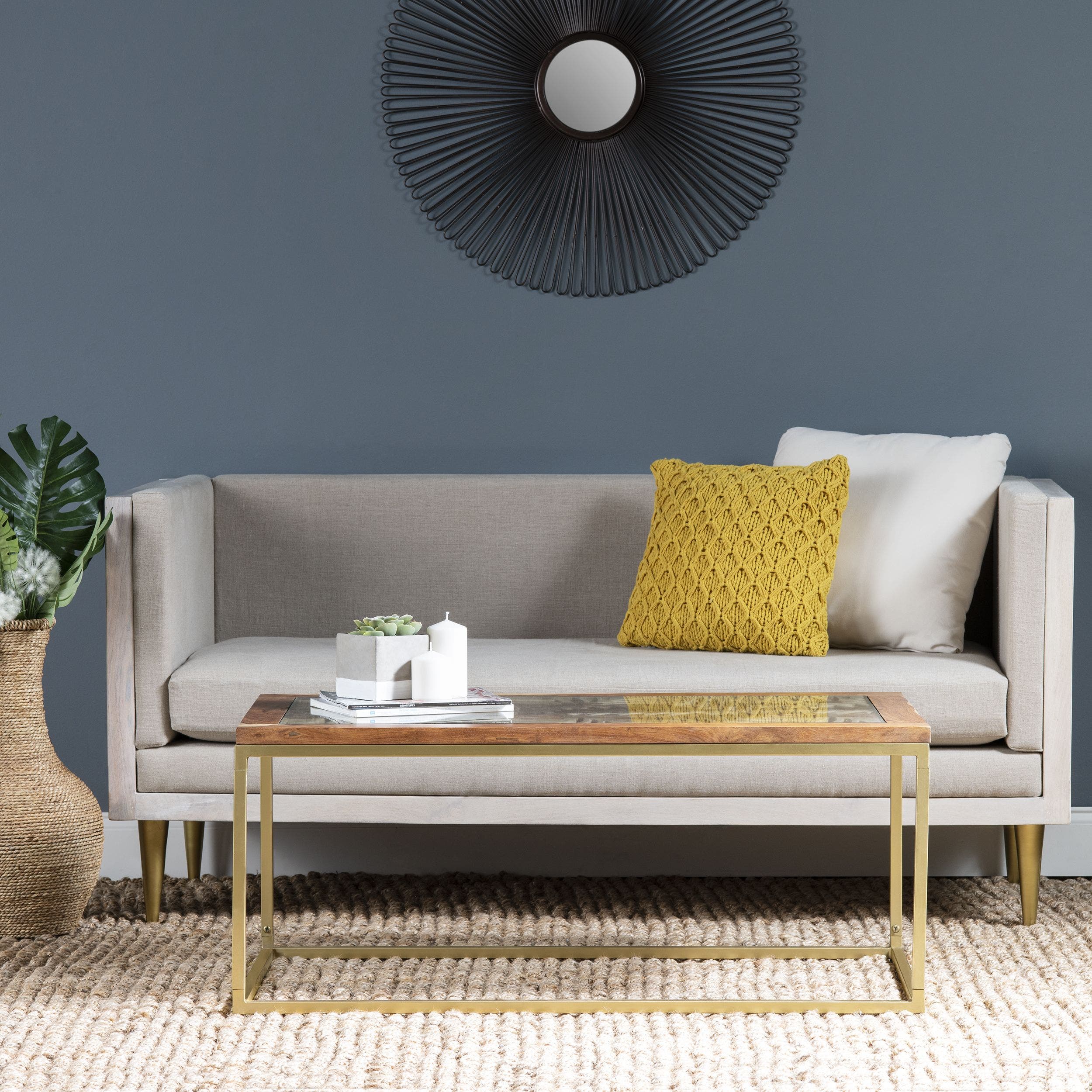 Adagio Rectangular Laser Cut Acacia and Iron Cocktail Table - Image 3