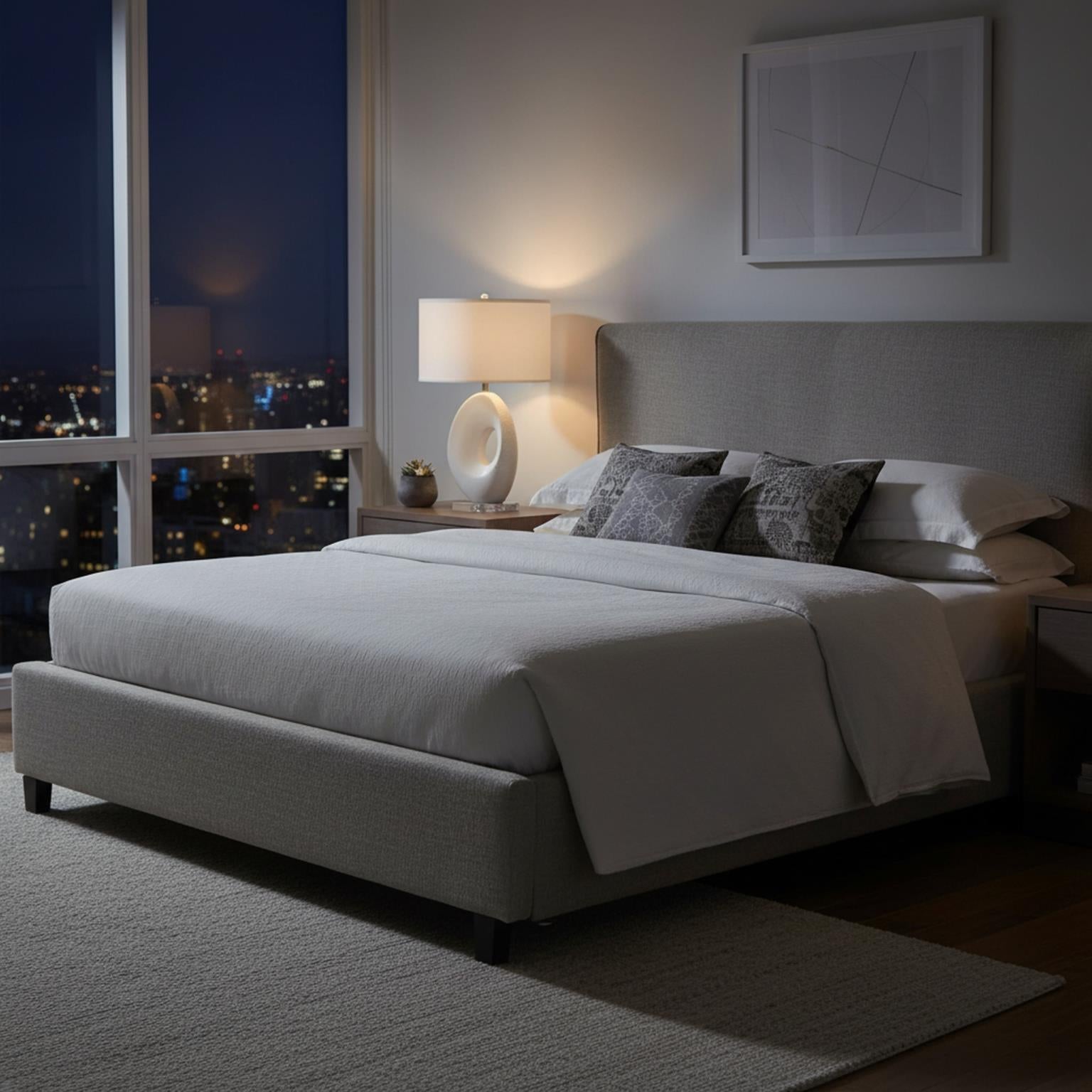Eva, 30" resin table lamp with organic shape and white finish, sold as 1pk