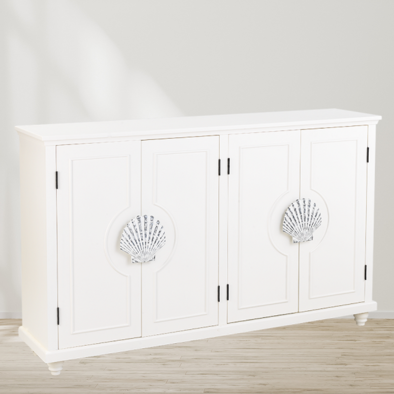 Martinique White Shell Credenza