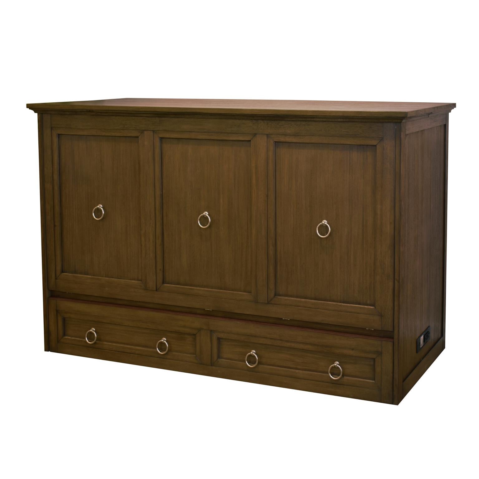 Point Breeze Queen Cabinet Bed; mattress ordered separately. Nutmeg Finish