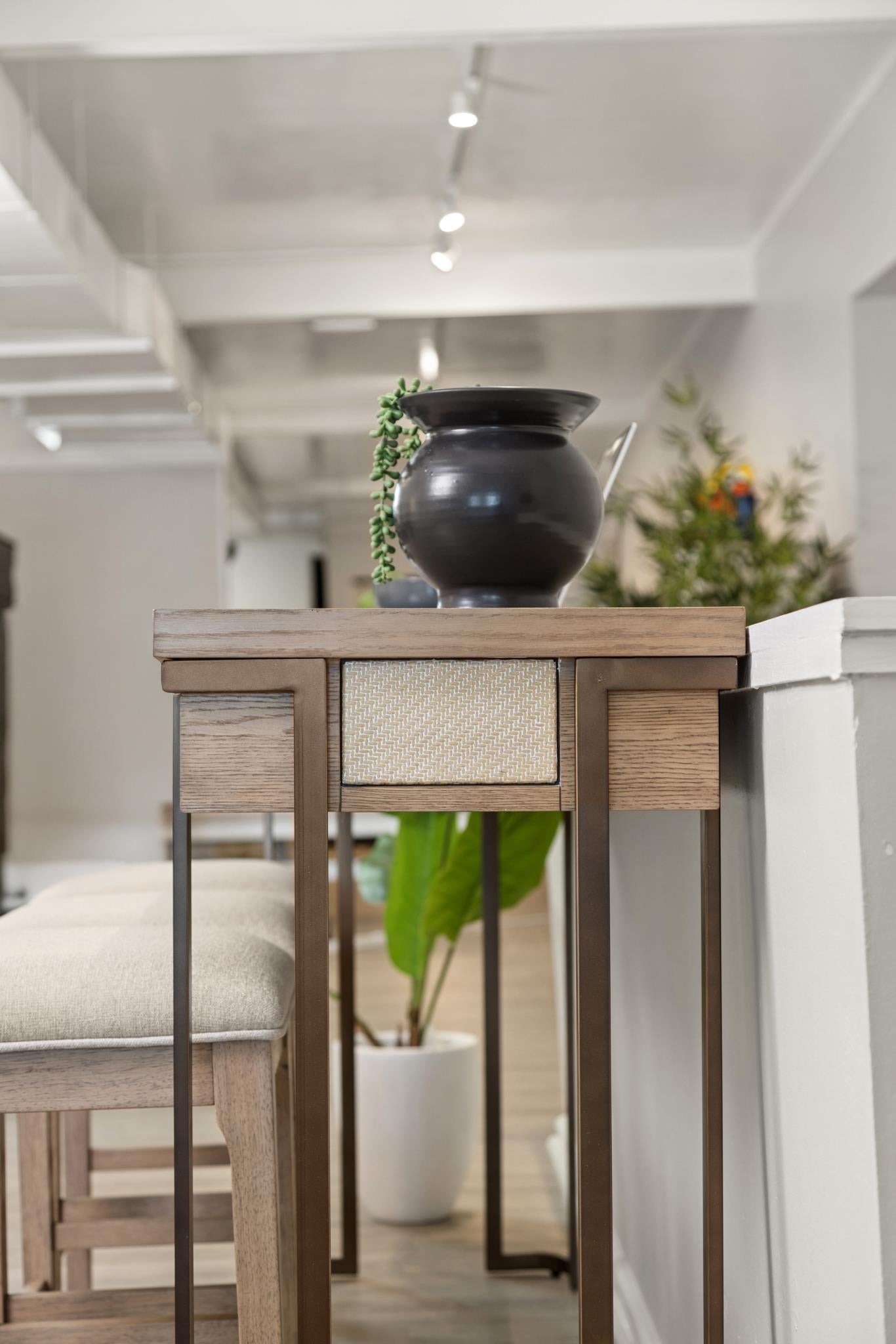 Rio Vista 3-Drawer Console w/ Power. Earth and Clay Finish