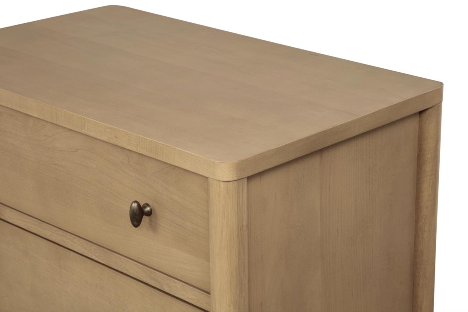 Chatham 3 Drawer Nightstand w/ Power and USB A+C. Warm Maple Finish