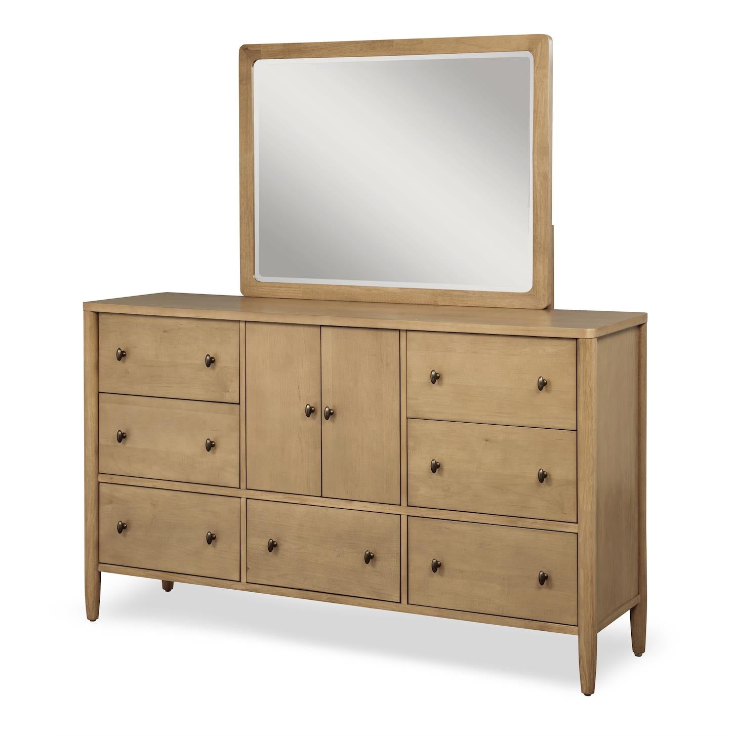 Chatham 7 Drawer / 2 Door Dresser. Warm Maple Finish