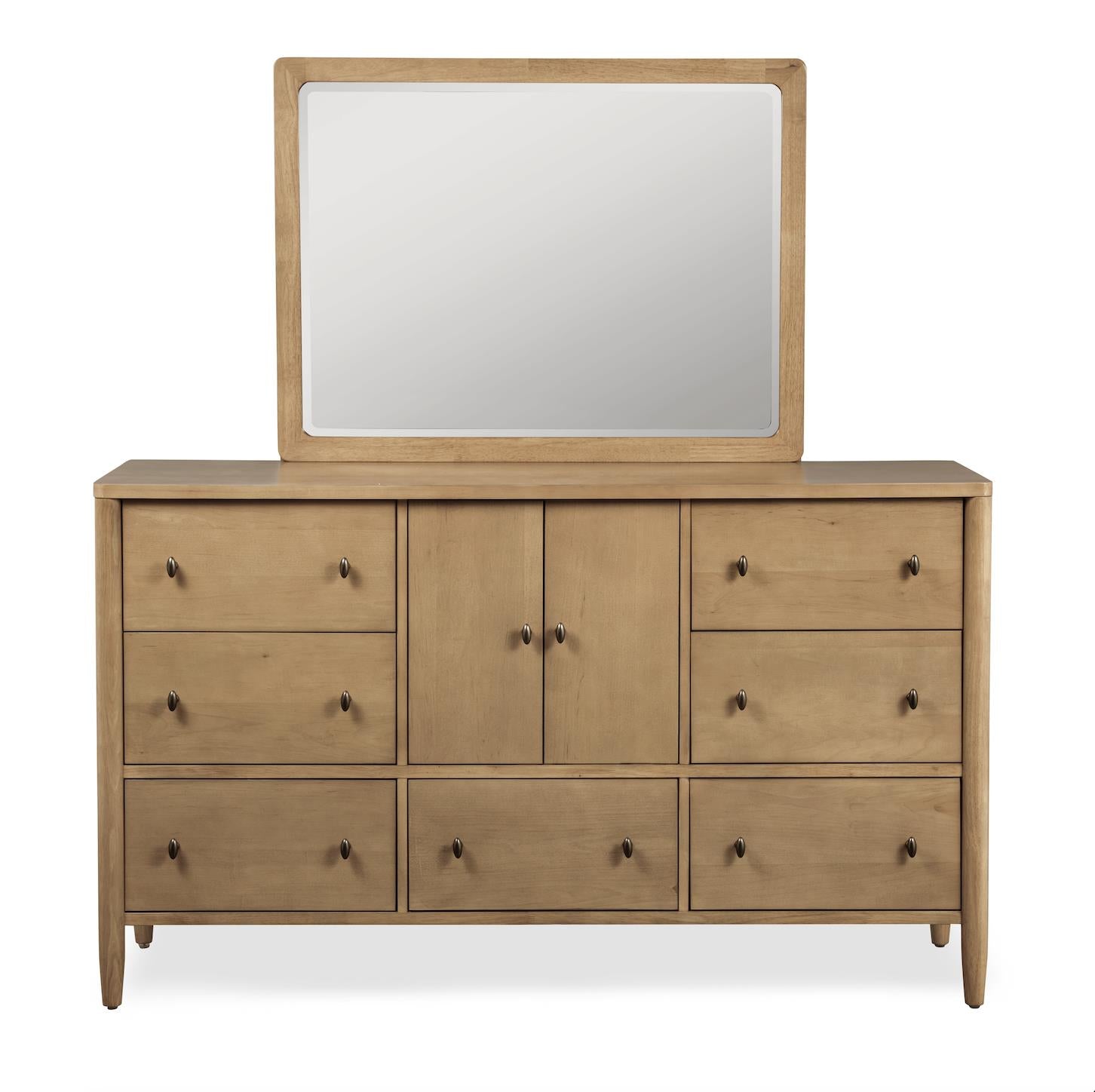 Chatham 7 Drawer / 2 Door Dresser. Warm Maple Finish