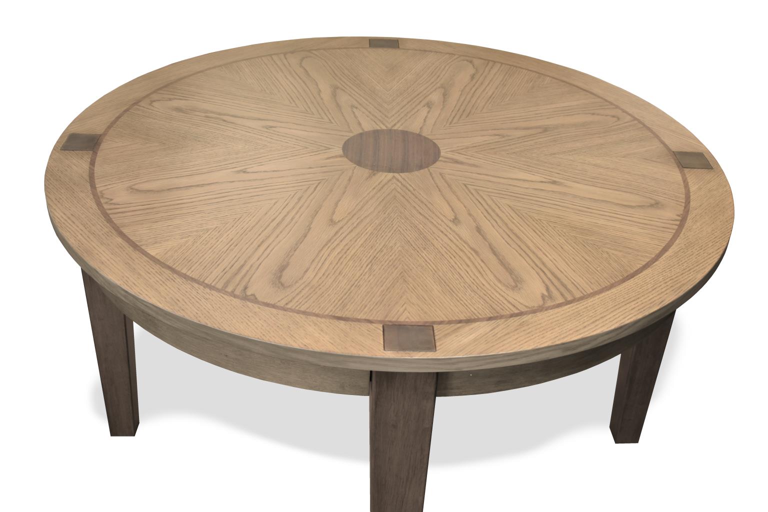 Sun Haven Round Dining Table (52"). Oak and Walnut Finish