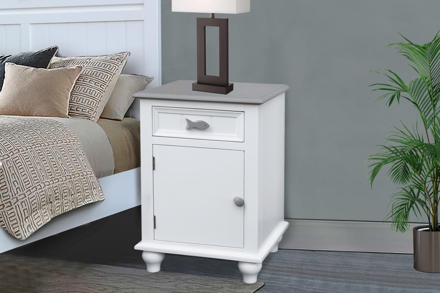 Fishtails Door Nightstand (Two-Tone)