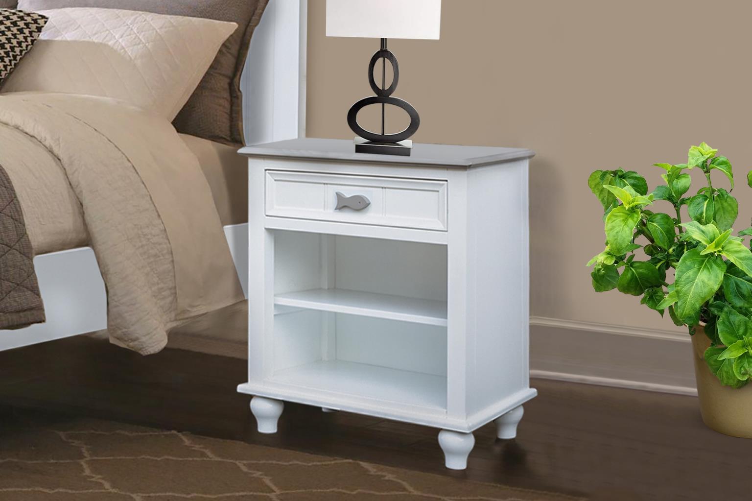 Fishtails One Drawer Nightstand (Two-Tone)