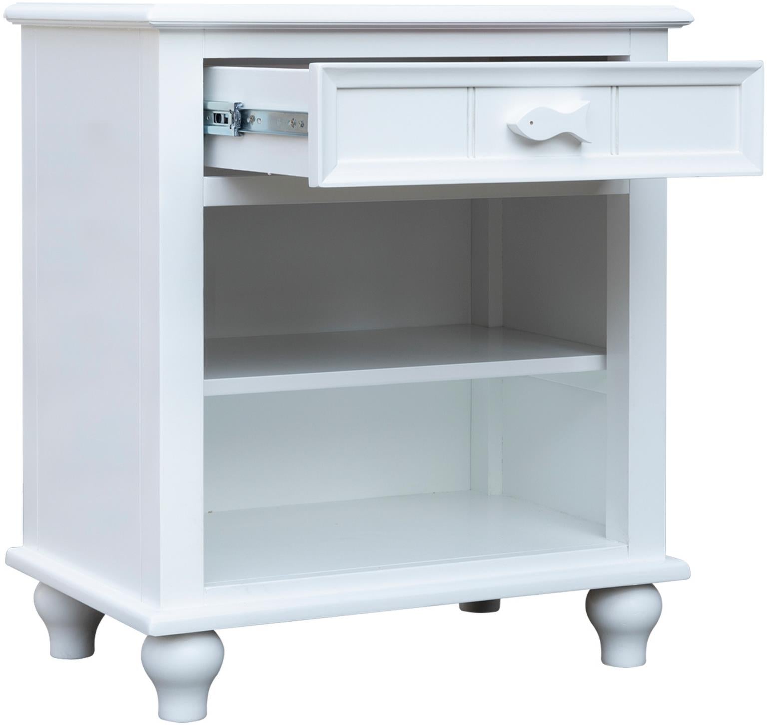 Fishtails Door Nightstand (White)
