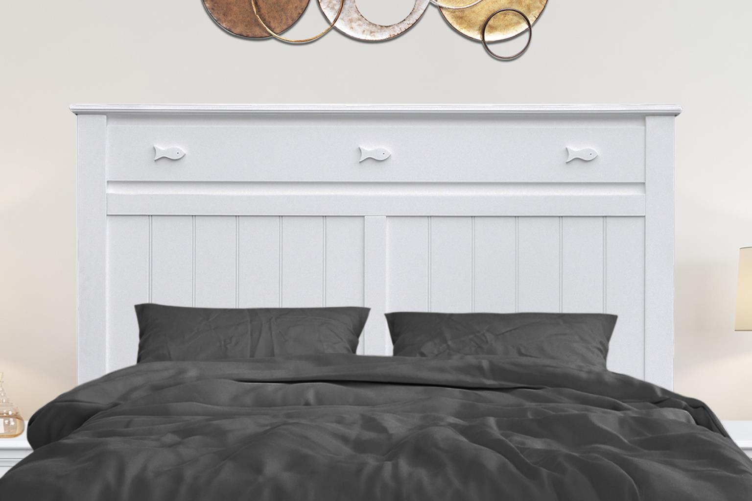 Fishtails Queen Headboard (White)
