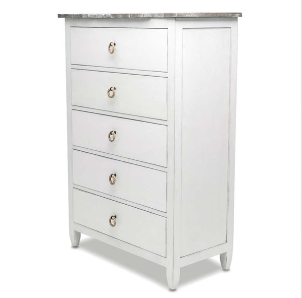 Gray Picket Fence 5 Drawer Chest