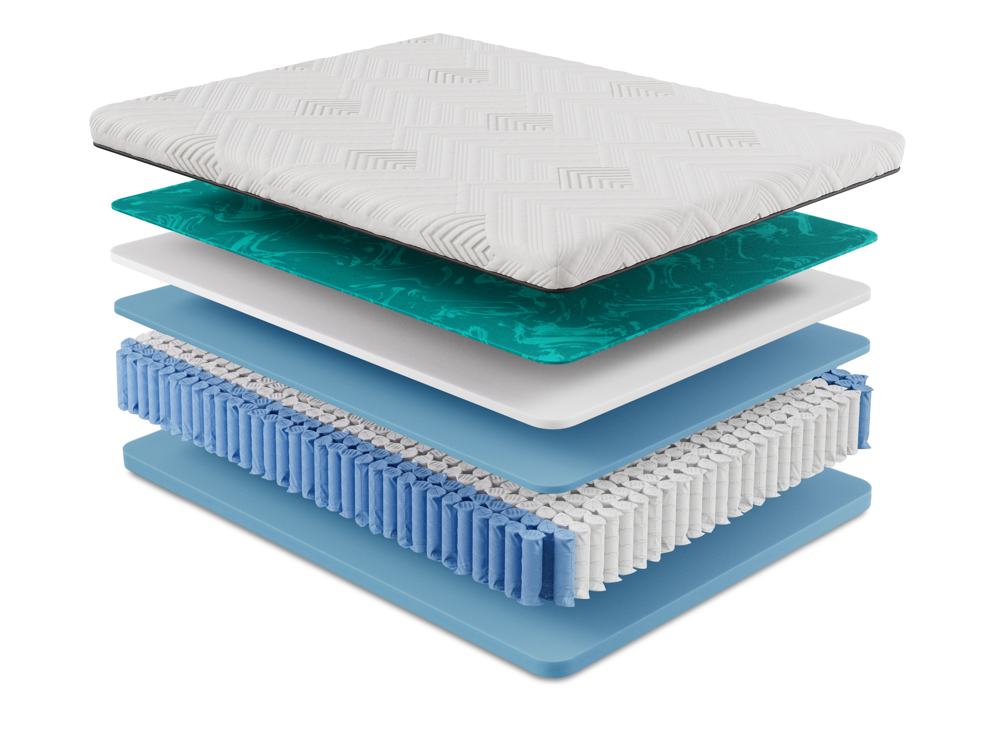 Diamond Gilded Hybrid Mattress layers - cooling foam and coil construction