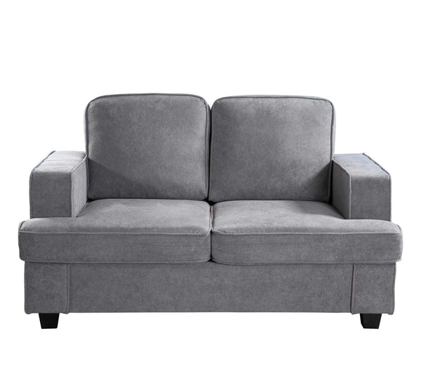 Modern Upholstered Grey Loveseat