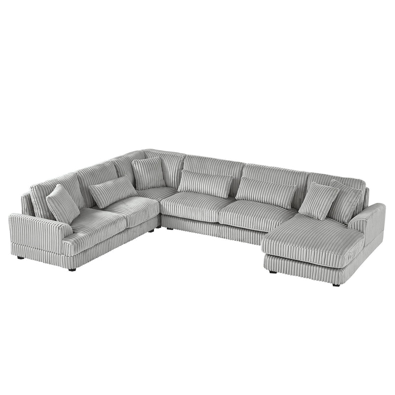 Oversized Sectional Sofa U Shape- Gray
