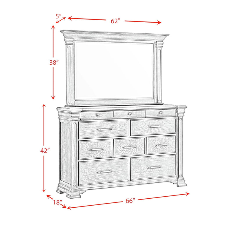 Kings Court 10 Drawer Dresser (*HAS DAMAGE*)