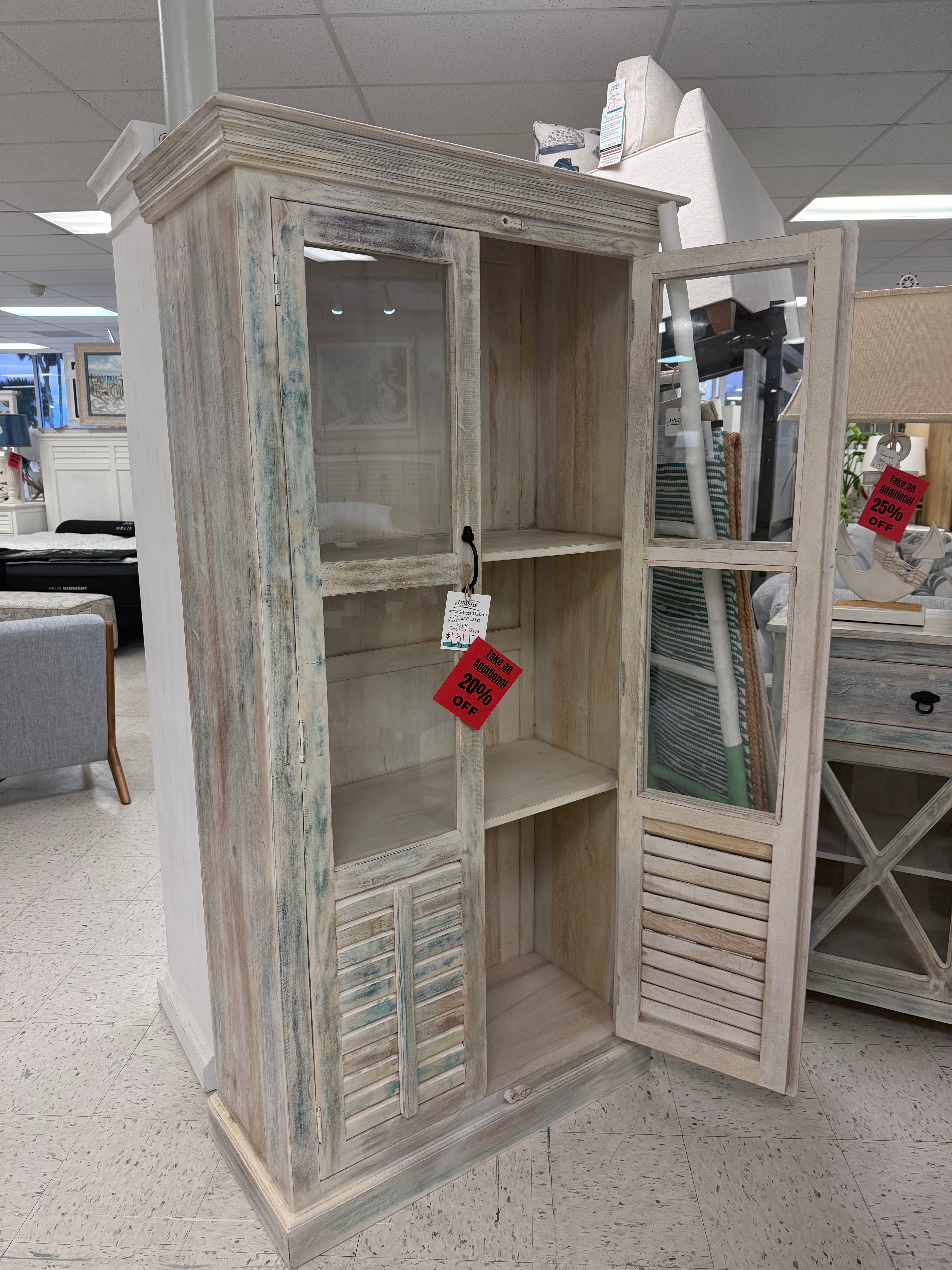 Tall Sideboard Cabinet w/ Glass Doors