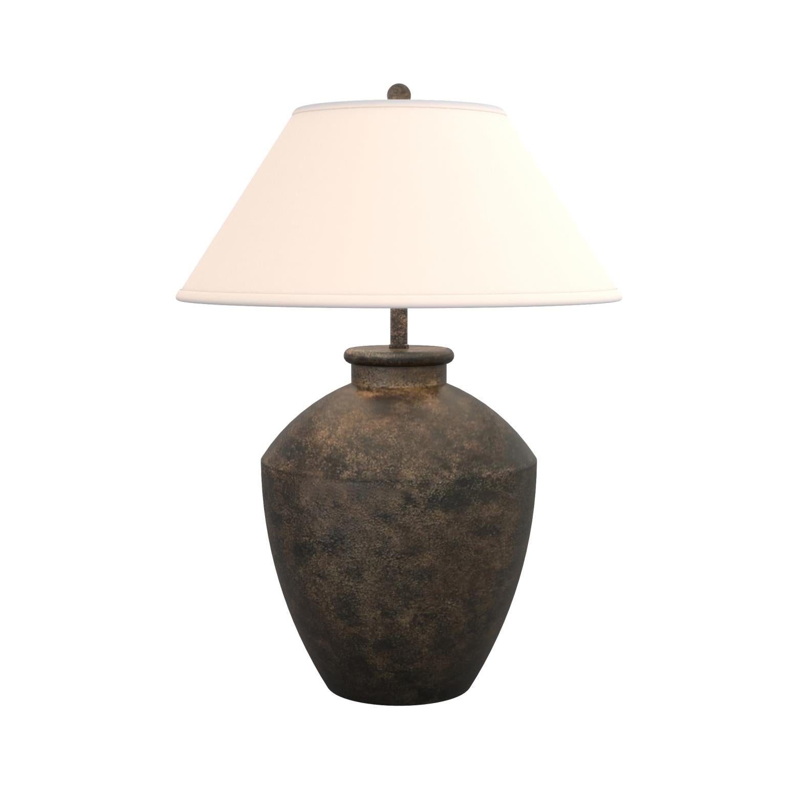 Terracotta, 30.5" resin table lamp in black finish, sold as 1pk