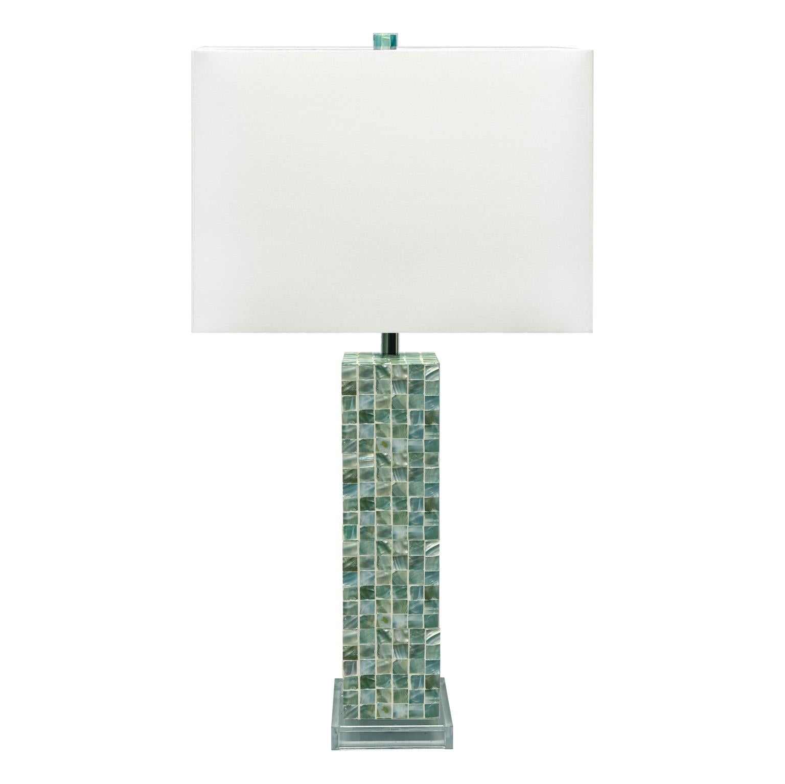 Aqua Mother of Pearl, 29" Table Lamp (2pk). Aqua finish