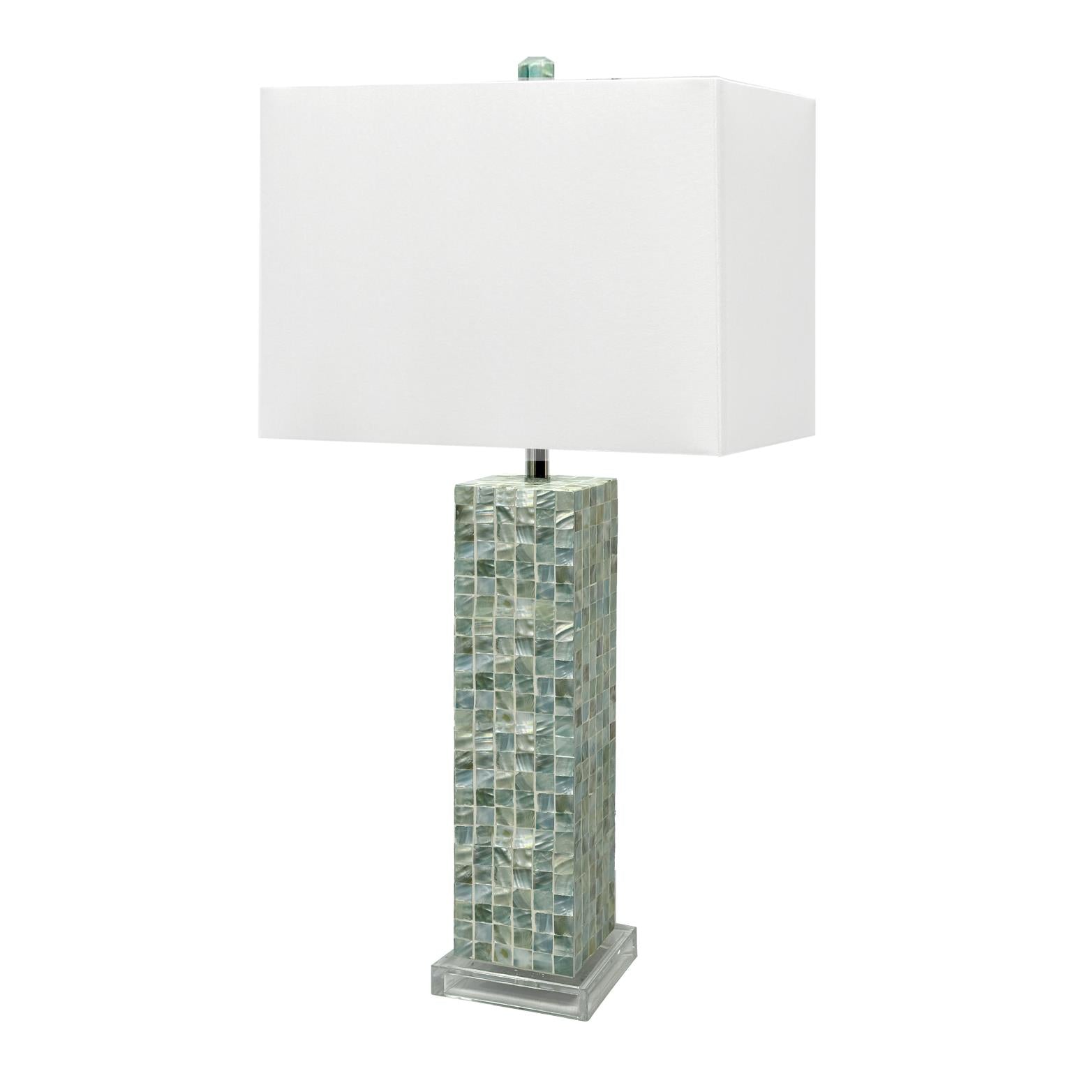 Aqua Mother of Pearl, 29" Table Lamp (2pk). Aqua finish