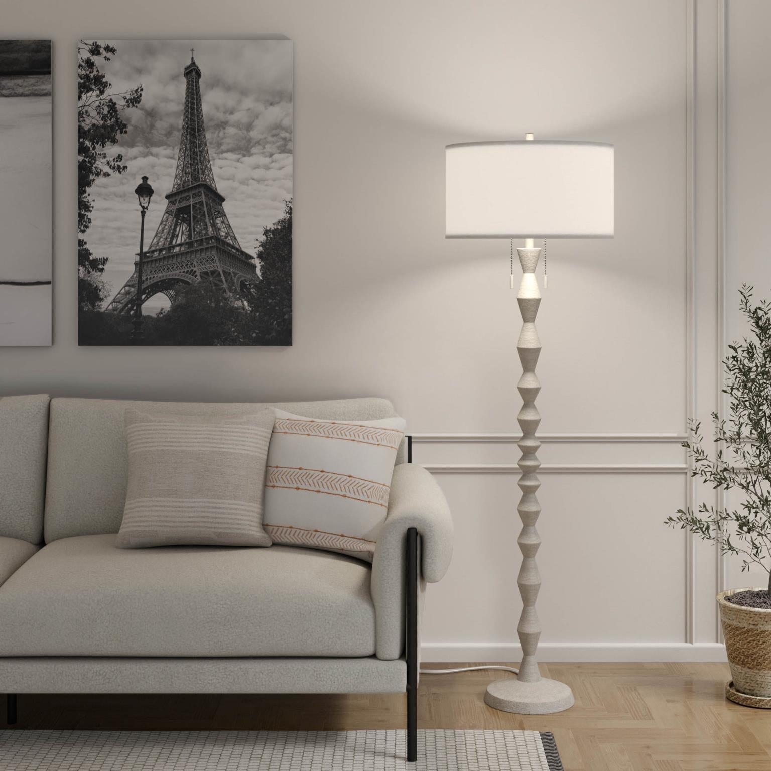 Zenith, 66" white floor lamp, sold as 1pk