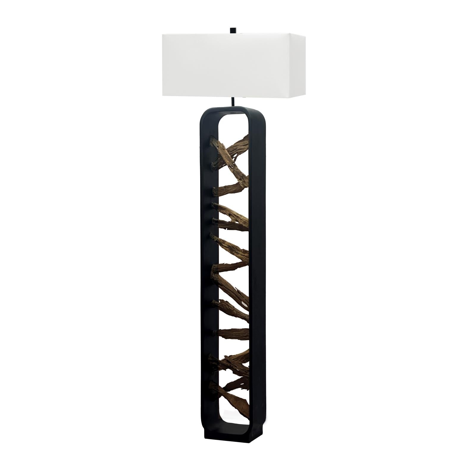 Drift, 63" Floor Lamp (1pk). Driftwood and Black finish